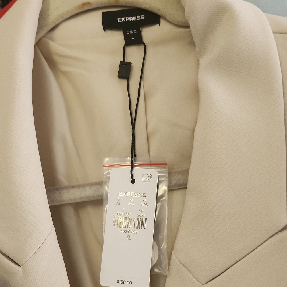 Express Beige Double-Breasted Blazer - Picture 9 of 9